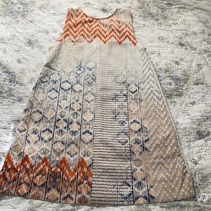 Cream orange and blue shift dress